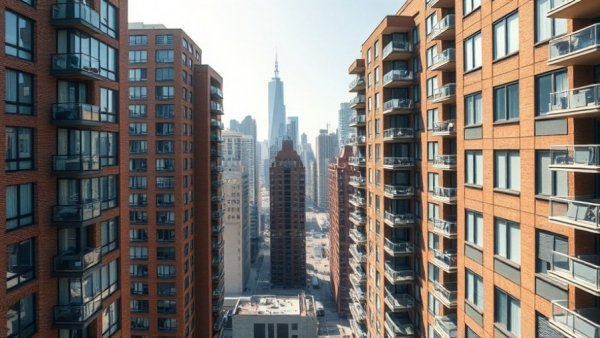 Manhattan high-rise buildings representing median rent increase February 2026