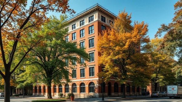 Donac at 402 West 20th St historic building with vibrant fall colors.