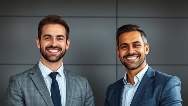 Two businessmen representing a brand that supports agents.