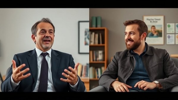 Two men in a video call discussing transforming lives through real estate.