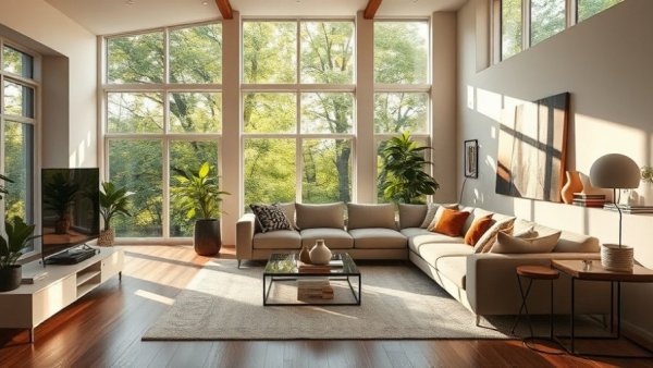 Brightly lit living room showcasing benefits of home staging with modern decor.