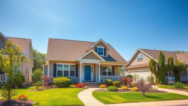 Beautiful suburban home highlighting climate risk considerations for homeowners insurance.