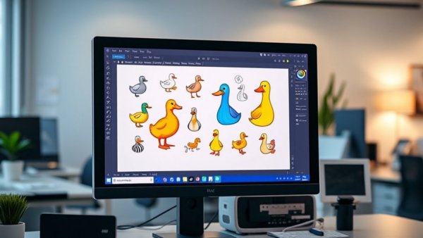 AI techniques in digital design software on computer screen.