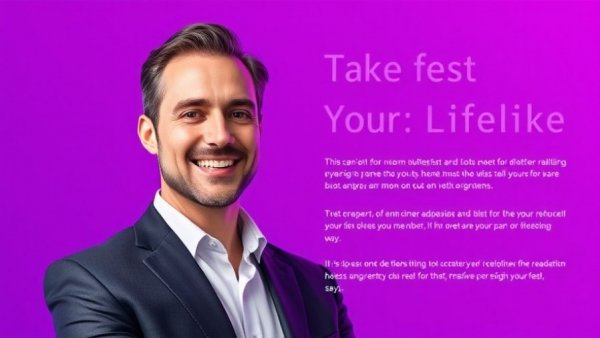Real estate agent smiling confidently in a purple-themed thumbnail.