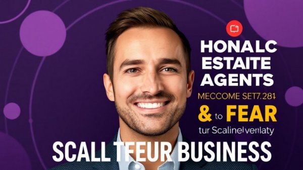 Overcome control in real estate business event flyer with details and headshots.