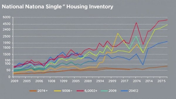 Graph showing national single-family housing inventory by year, indicating changes over time.