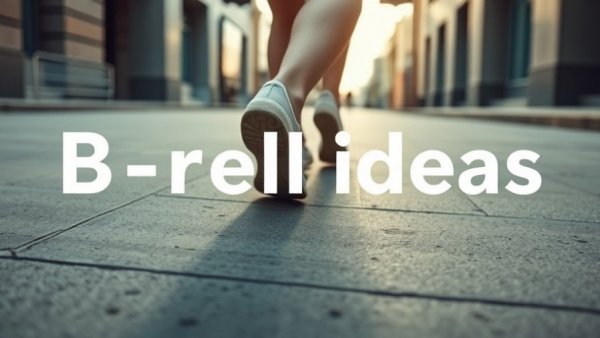 Close-up of person walking with b-roll content text overlay.