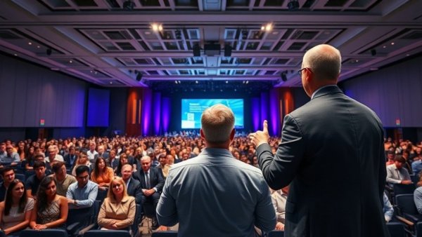 Real estate social media tips at keynote speaker event.