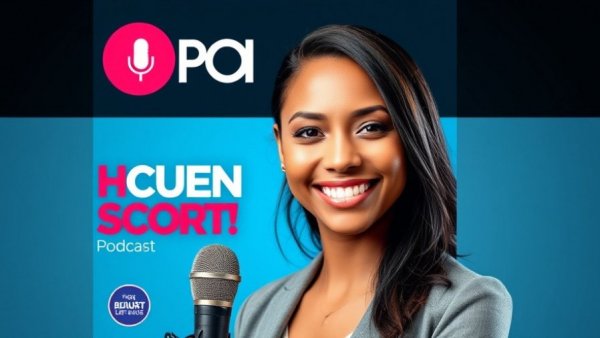 AI in real estate podcast cover featuring a smiling woman.