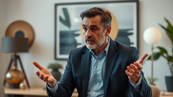 Middle-aged man explaining business concept in office, Wyoming LLC advantages