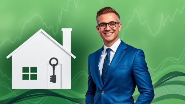 Realty of America top 50 image of businessman and house scenery.