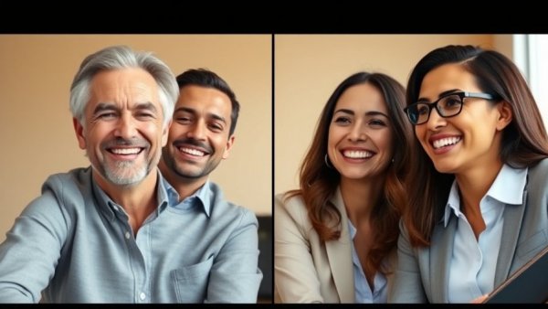 Professionals discussing commercial real estate listings in a virtual meeting.