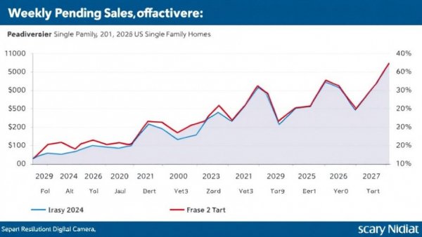 Graph showing pending home sales growth for US single family homes.