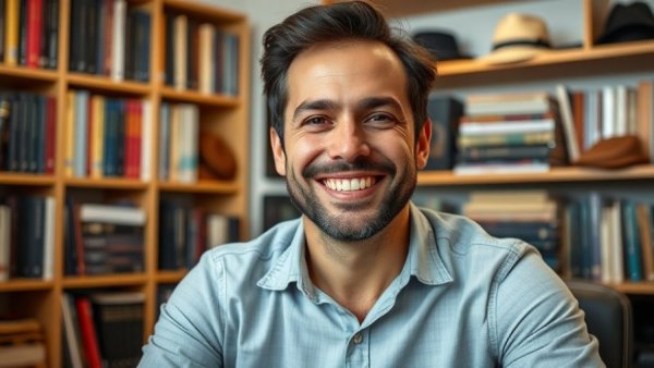 Casual portrait of a smiling man in an office, discussing building a qualified investor audience.