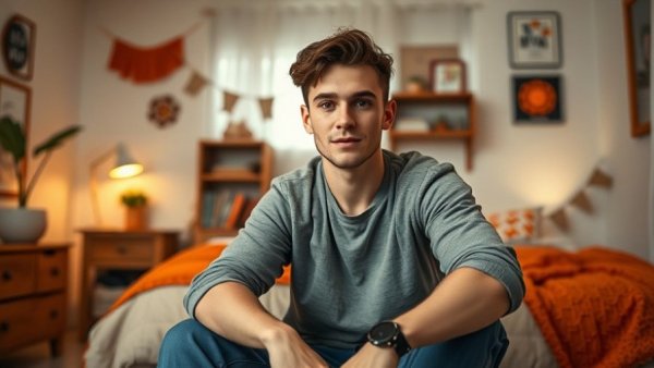 Young man offers tips on how to buy rental properties in 2026 in a cozy room.