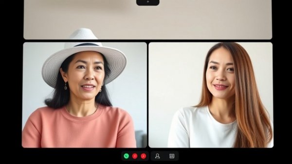 Women discussing RV park investment on a video call.