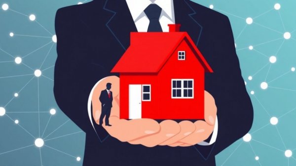 Modern illustration of fully integrated real estate services concept.