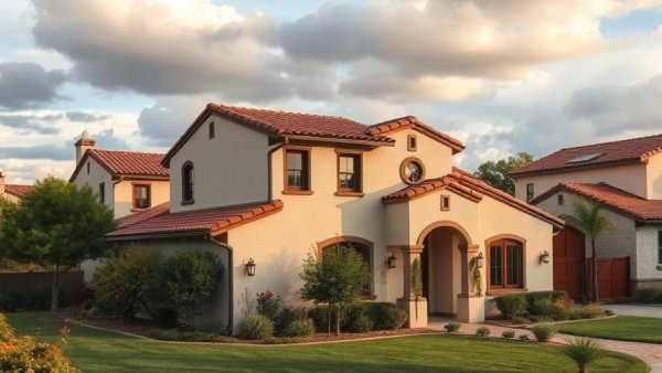 Spanish-style house in suburban neighborhood, ideal for discussing the best time to sell a house.