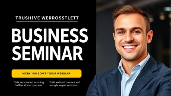 Power up your income webinar announcement with a businessman smiling.