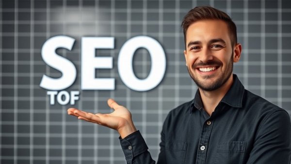 Transition from SEO to AEO concept with smiling presenter.