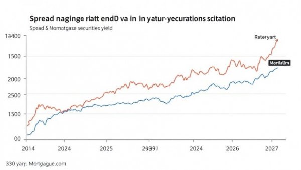 Line graph of 30-year mortgage and Treasury yield spreads.