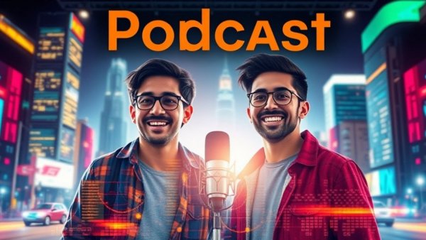 Vibrant podcast cover art highlighting creative real estate transformation.