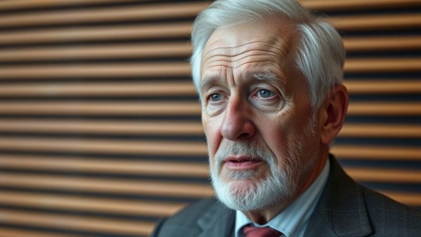 Distinguished man discussing best small business tax hack against wooden wall.