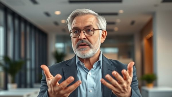 Middle-aged man discussing the truth about getting rich.