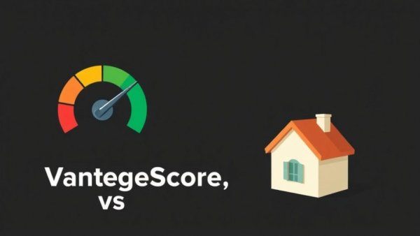 Illustrative graphic of modern credit score pricing concept with VantageScore and FICO.