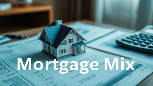 Miniature house with calculator and financial documents.