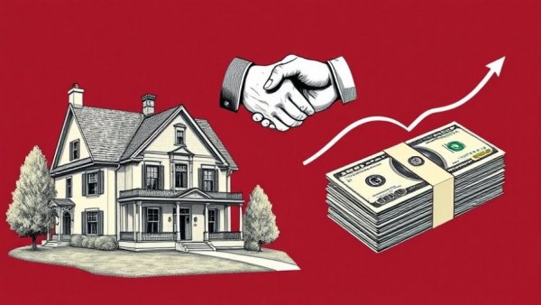 Investing in homebuilding: house, handshake, and money growth illustration.