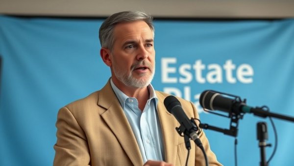 Middle-aged man talking about estate planning in a studio.