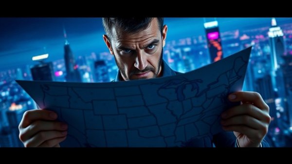 Johnny Appleseed strategy for real estate with U.S. map and serious man.
