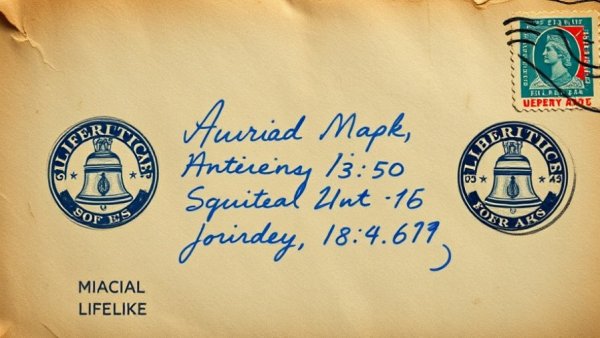 Handwritten vintage letter with Liberty Bell stamps, emphasizing nostalgia.