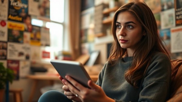 Effective Social Media Strategies for Realtors: woman pondering digital content creation.