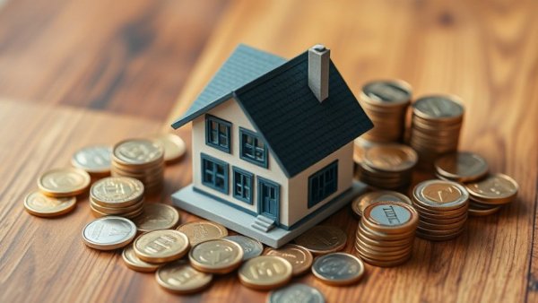 Model house with coins representing BNPL and mortgage credit readiness.