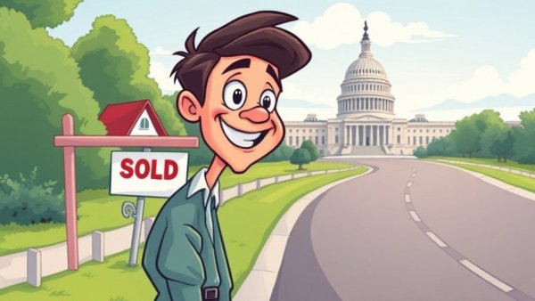 Impact of housing act on homebuyers illustrated with sold sign and Capitol.