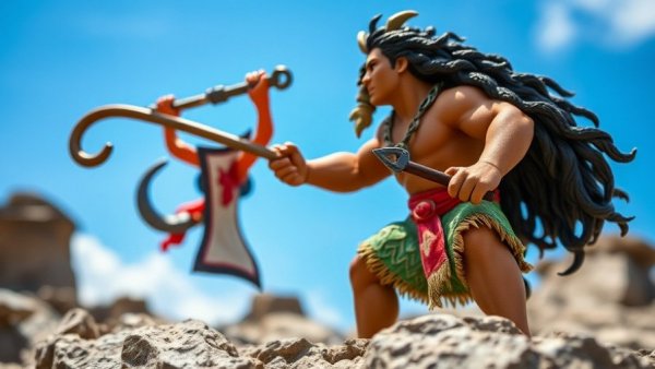 New Moana merchandise featuring detailed character figurine on rocky terrain.