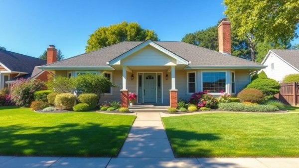 Charming bungalow house with a garden, best time to buy a house.