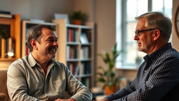Video conference on community-focused asset management with two professionals.