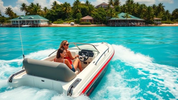Boating in Southwest Florida on clear blue waters.