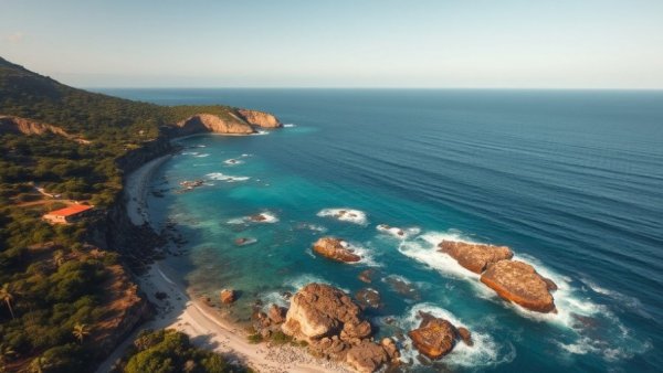 Drone Tour Guadeloupe: aerial view of Pointe des Chateaux coastline.