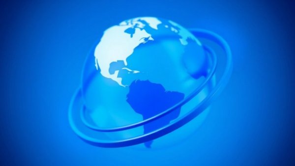 Rotating globe icon symbolizing Dominica International Airport project
