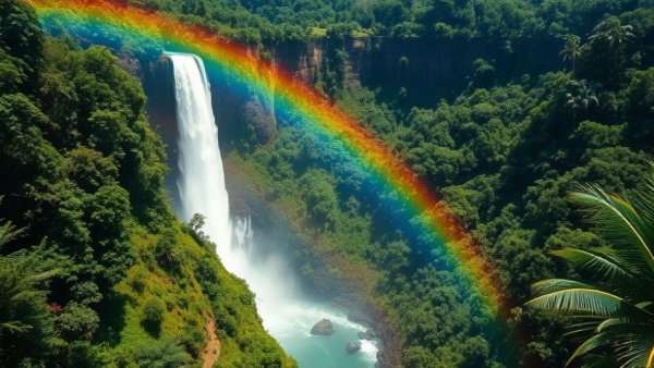 Caribbean escapes waterfall in lush green landscape for senior travelers