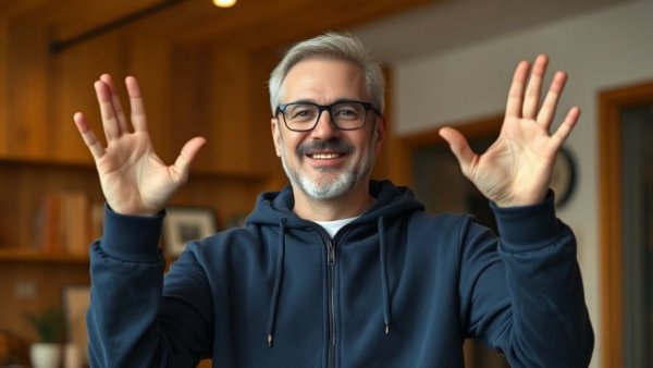 Confident man gesturing encouragement, saying 'You're Not Failing'