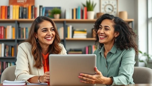 Built Confidence with Social Media, two women smiling in video chat.