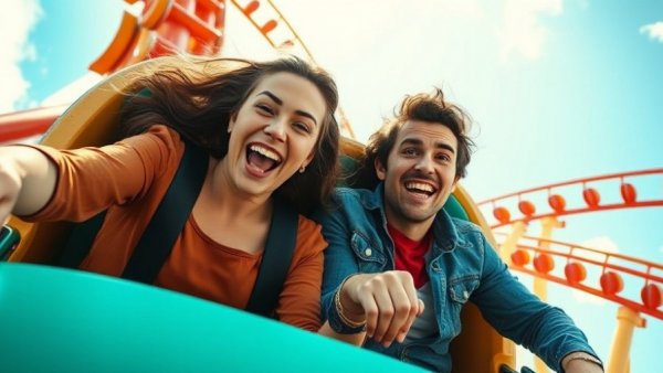 Visitors enjoying a roller coaster ride with Universal Express Passes.