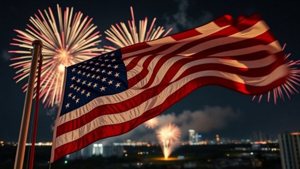 Fourth of July fireworks schedule Orlando with vibrant display