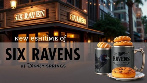 Promotional poster for Six Ravens opening at Disney Springs.
