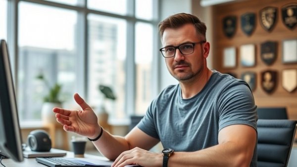 CEO discussing wow ok trend in modern office setting